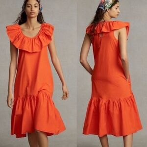 Anthropologie Whit Two Flouncy Ruffled Maxi Dress